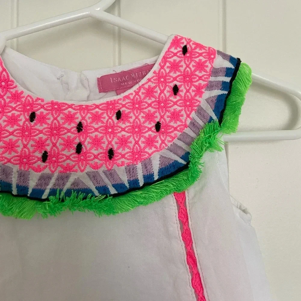 EUC | Isaac Mizrahi baby girl’s watermelon embroidered sundress — 12 months‎